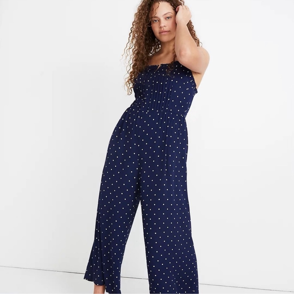 Madewell Pintuck Cami Jumpsuit - blue